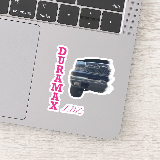 Sticker de camion noir Duramax LBZ avec bandes ros (Détail)
