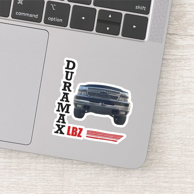 Sticker de camion noir Duramax LBZ avec bandes rou (Détail)