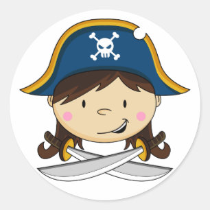 Sticker de capitaine de pirate fille