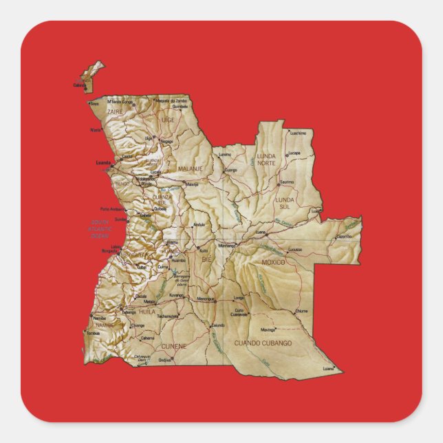 Sticker de carte Angola (Devant)