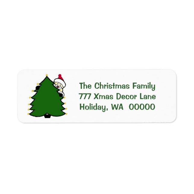 Sticker de carte de Noël joyeux Père Noël Tree (Devant)