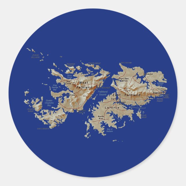 Sticker de carte des îles Falkland (Devant)