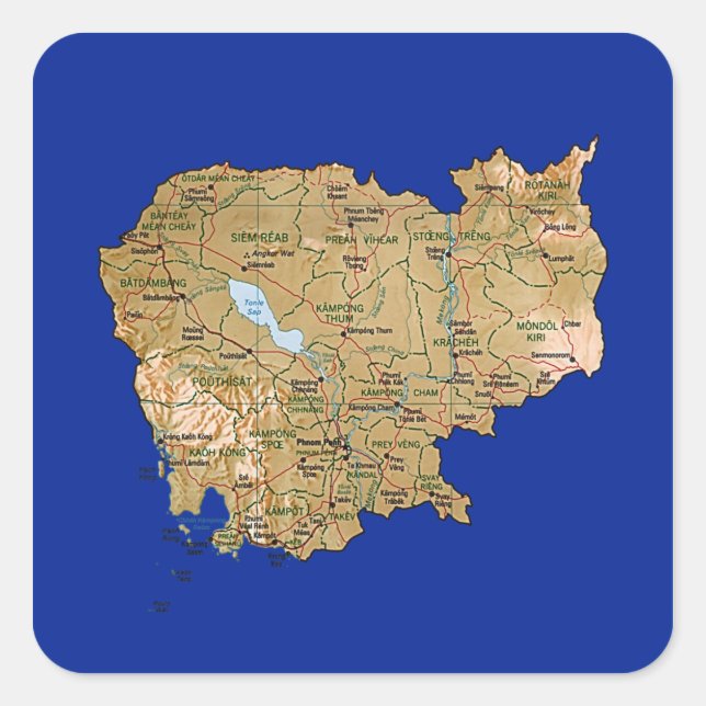 Sticker de carte du Cambodge (Devant)