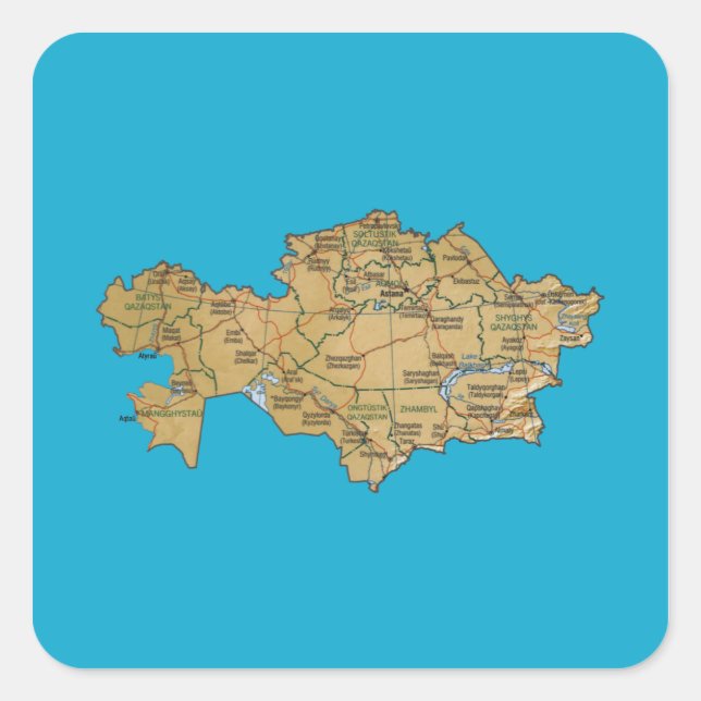 Sticker de carte du Kazakhstan (Devant)