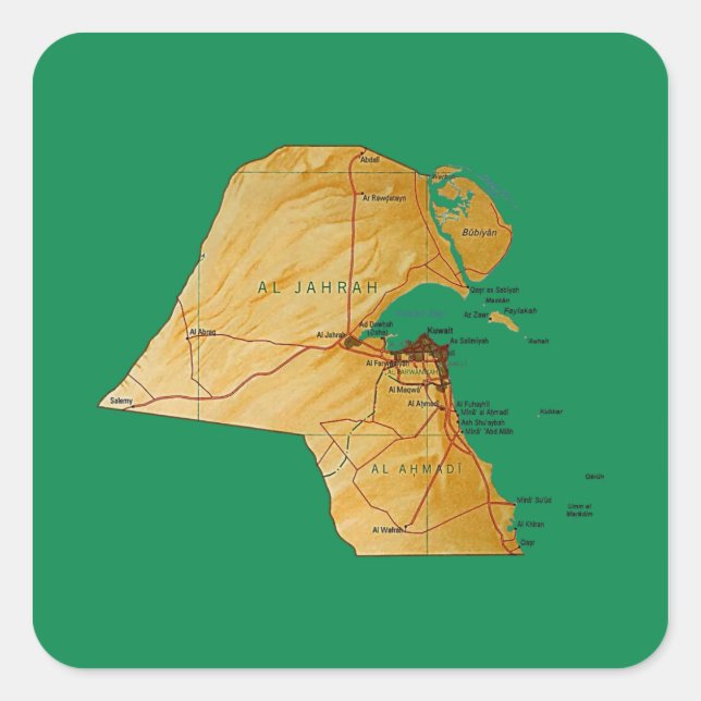 Sticker de carte du Koweït (Devant)