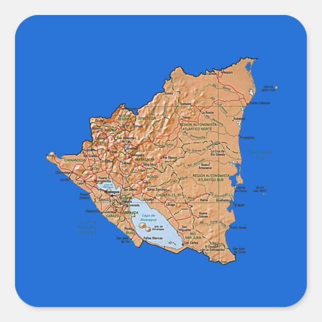 Sticker de carte Nicaragua (Devant)