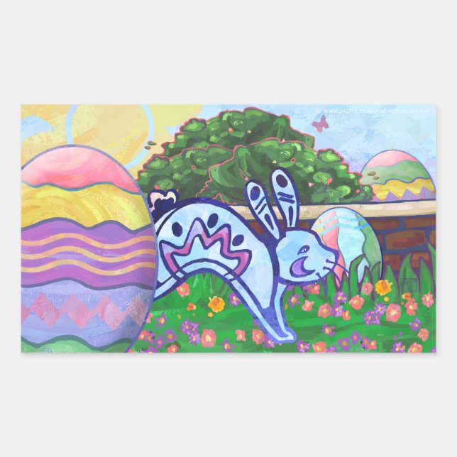 Sticker de chasse aux oeufs de Pâques jardin (Devant)