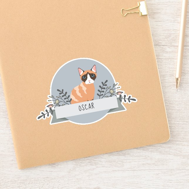Sticker de chat personnalisé Vinyl - Nom de votre  (Carnet)