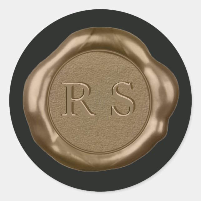 Sticker de cire d'or monogramme sur chasseurs vert (Devant)