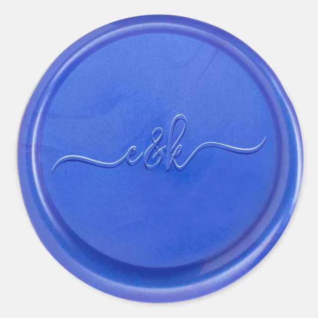 Sticker de cire en quartz bleu initial (Devant)