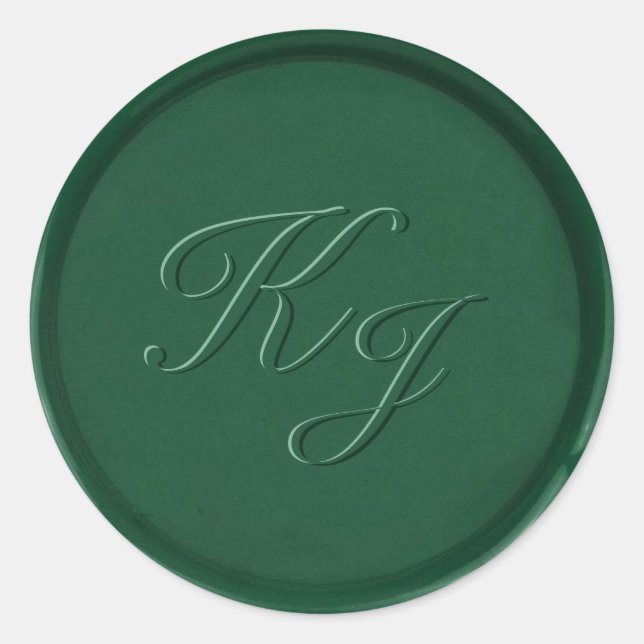 Sticker de cire verte de la forêt de Monogrammes (Devant)