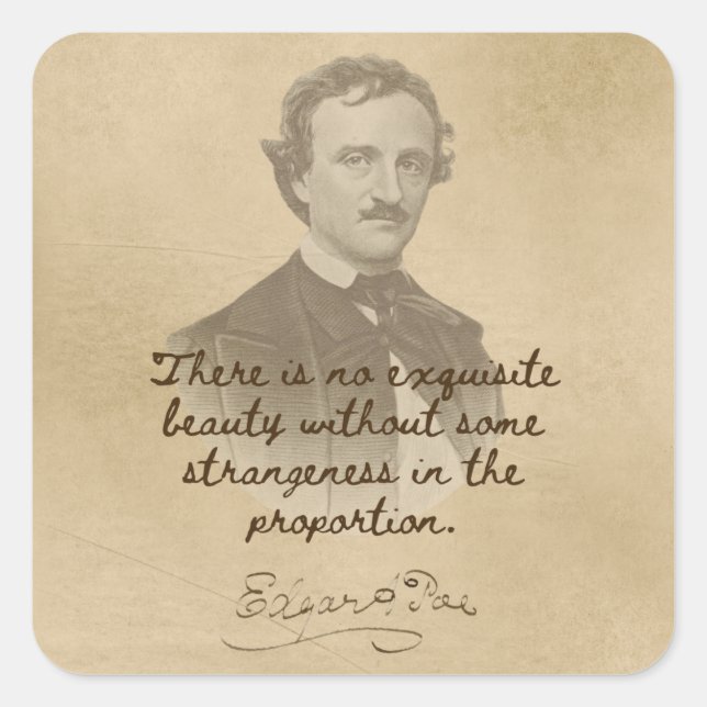 Sticker de citation Edgar Allan Poe - Beauté exqui (Devant)