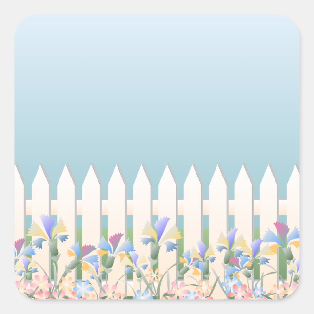 Sticker de clôture de jardin et de fleurs (Devant)