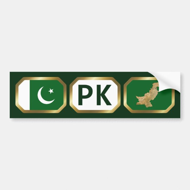 Sticker de code de la carte du drapeau pakistanais (Devant)
