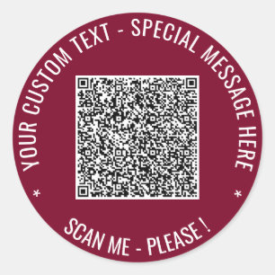 Sticker de code QR avec texte personnalisé Choisir