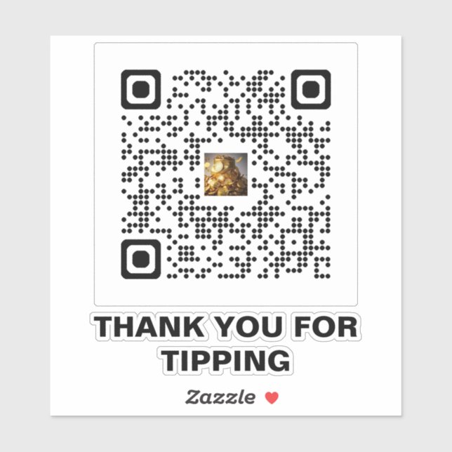 Sticker de code QR Merci - Grateful for Your Tip! (Feuille)
