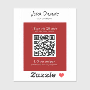 Sticker de code QR pour le menu Red Restaurant
