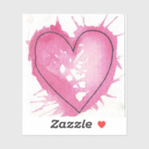 Sticker de coeur aquarelle