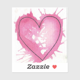 Sticker de coeur aquarelle