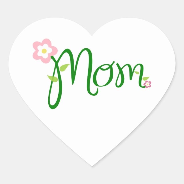 Sticker de coeur blanc maman (Devant)