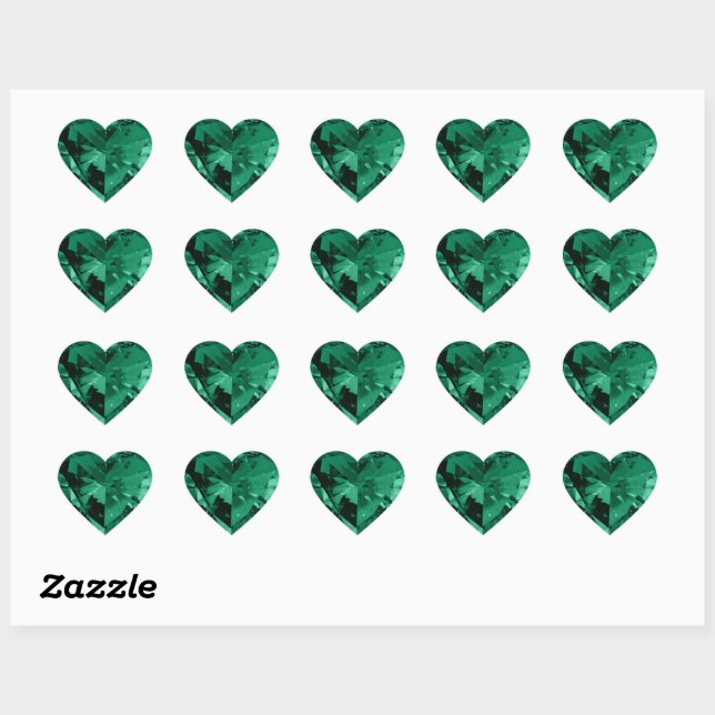 Sticker de coeur brillant en cristal de pierre ver (Feuille)