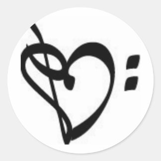 Sticker de coeur de Clé de musique