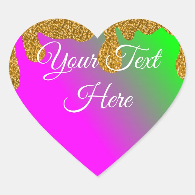 Sticker de coeur de Glittery pour une touche d'éti (Devant)