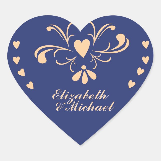 Sticker de coeur de marine et de pêche (Devant)