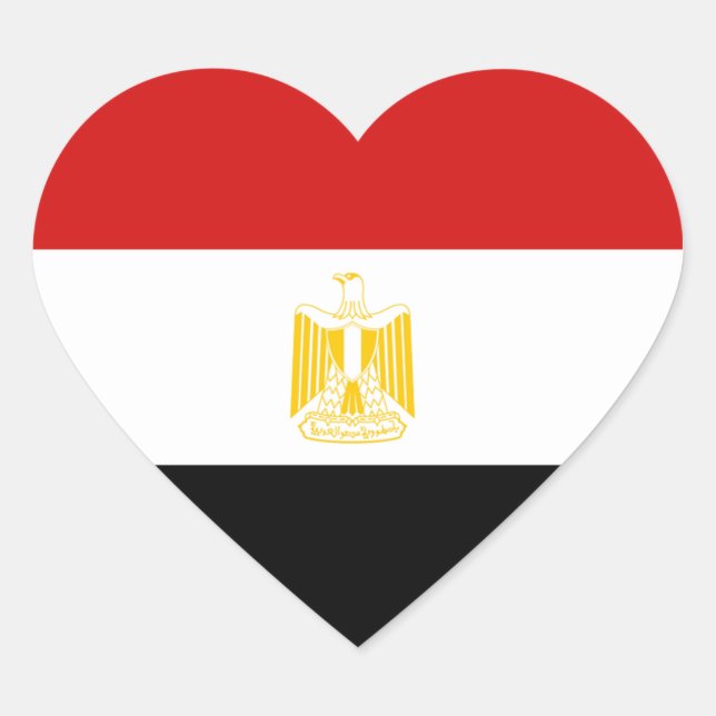 Sticker de coeur du drapeau égyptien (Devant)
