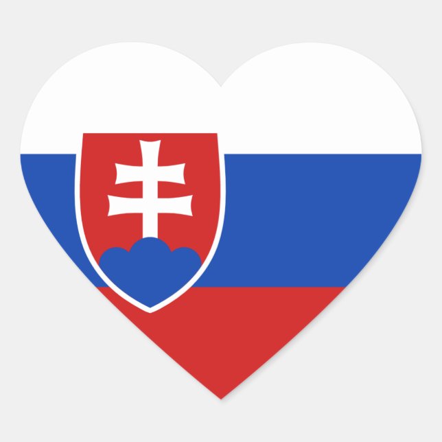 Sticker de coeur du drapeau slovaque (Devant)