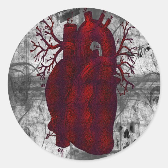 Sticker de coeur humain foncé (Devant)