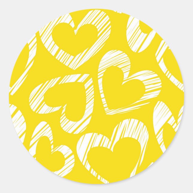 Sticker de coeur jaune (Devant)