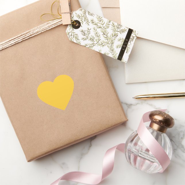 Sticker de coeur jaune soleil (Cadeaux)