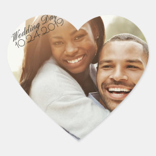Sticker de coeur photo Mariage date rappel