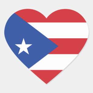 Sticker de coeur Porto Rico Flag