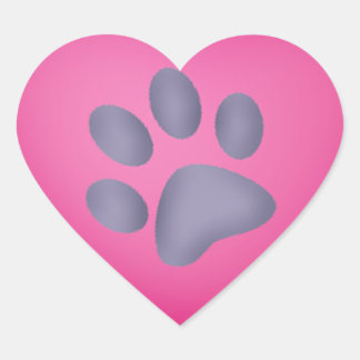 Sticker de collection Coeur Empreinte de patte de 