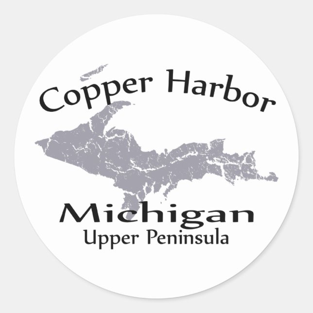 Sticker de conception de carte Copper Harbour Mich (Devant)