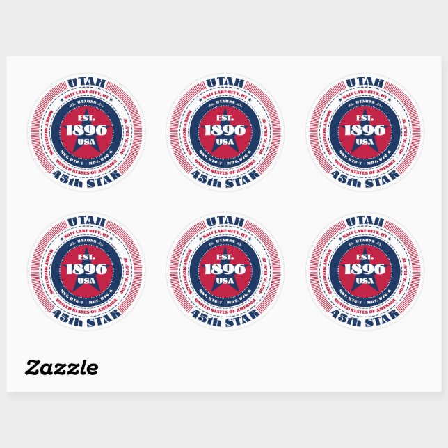 Sticker de conception du cercle Patriotique Utah (Feuille)