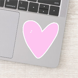 Sticker de contour de coeur rose chaud