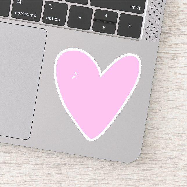 Sticker de contour de coeur rose chaud (Détail)
