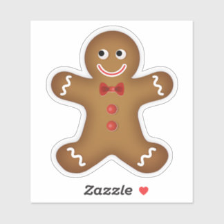 Sticker de contour homme en pain d'épice de Noël