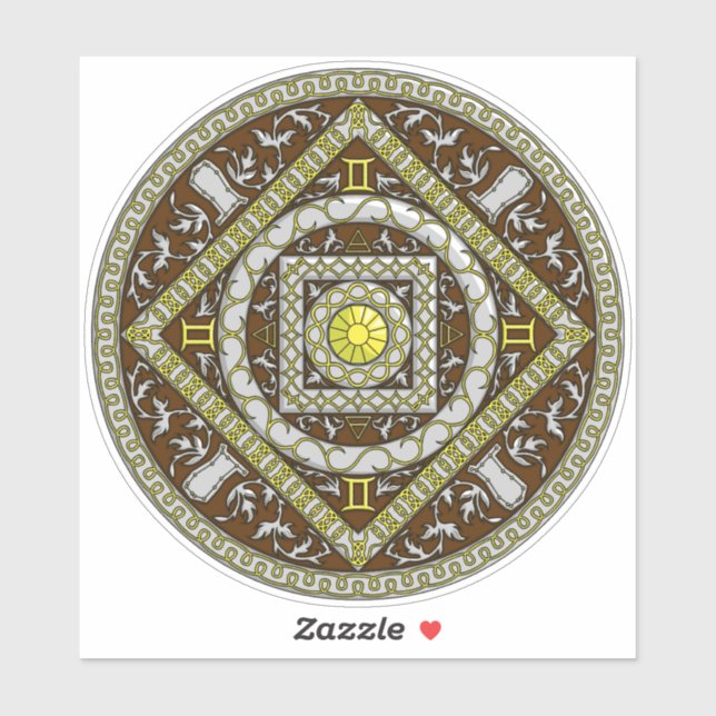 Sticker de contour Mandala Gemini (Feuille)