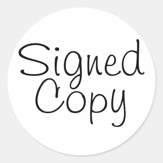 Sticker de copie signé pour livres autographiés (Devant)