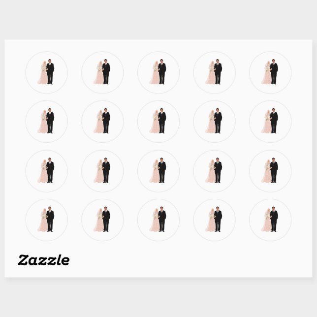 Sticker de couple musulman marié (Feuille)