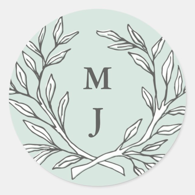 Sticker de couronne de monogramme rustique à la me (Devant)