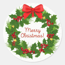 Sticker de couronne de Noël Joyeux
