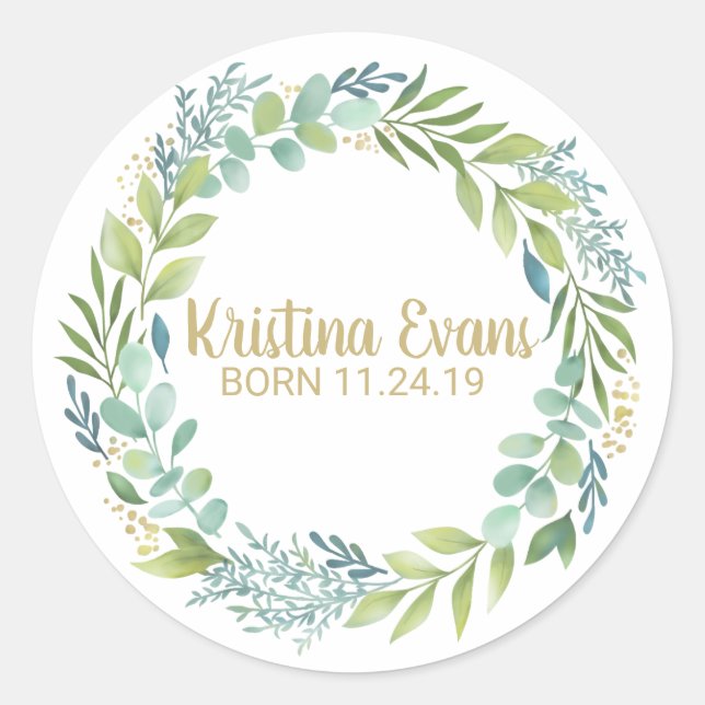 Sticker de couronne végétale Eucalyptus Botanique (Devant)
