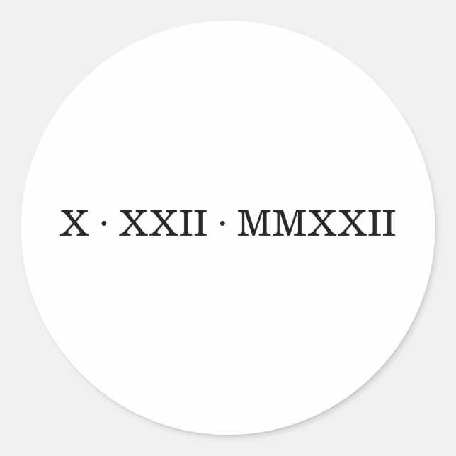 Sticker de date numérique romaine (Devant)