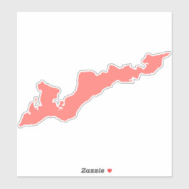 Sticker de decale Silhouette de Fishers Island - r