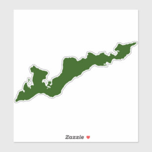 Sticker de decale Silhouette de Fishers Island - V